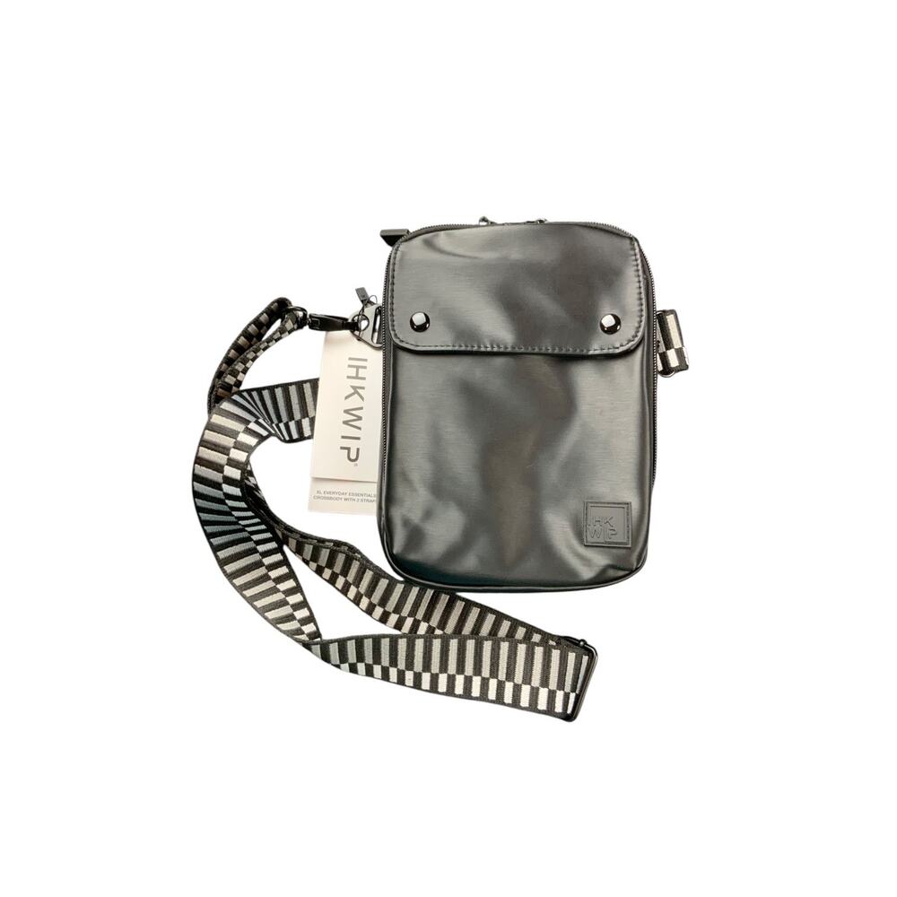 IHKWIP XL Everyday Essentials Crossbody Bag Black RFID NWT 2 Straps Unisex